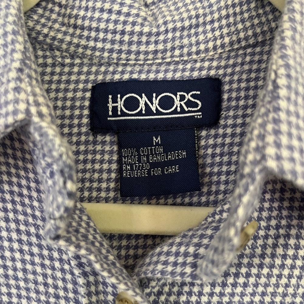 Vintage Houndstooth Patterned Cotton Button Down - image 2